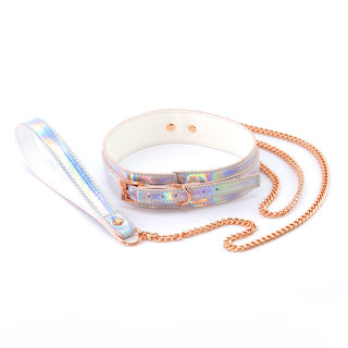 Cosmo Bondage Collar & Leash Rainbow - Horny Stoner