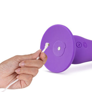 Impressions Ibiza Rechargeable Silicone 7.75 in. Vibrating Dildo with Suction Cup Plum - Horny Stoner
