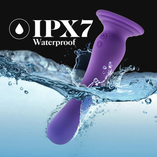 Impressions Ibiza Rechargeable Silicone 7.75 in. Vibrating Dildo with Suction Cup Plum - Horny Stoner