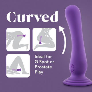 Impressions Ibiza Rechargeable Silicone 7.75 in. Vibrating Dildo with Suction Cup Plum - Horny Stoner