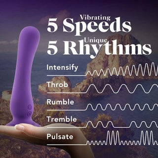 Impressions Ibiza Rechargeable Silicone 7.75 in. Vibrating Dildo with Suction Cup Plum - Horny Stoner