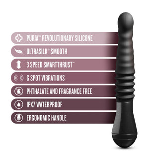 Temptasia Lazarus Rechargeable 10 in. Silicone Thrusting Dildo Black - Horny Stoner