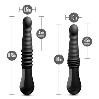 Temptasia Lazarus Rechargeable 10 in. Silicone Thrusting Dildo Black - Horny Stoner