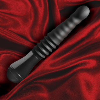 Temptasia Lazarus Rechargeable 10 in. Silicone Thrusting Dildo Black - Horny Stoner