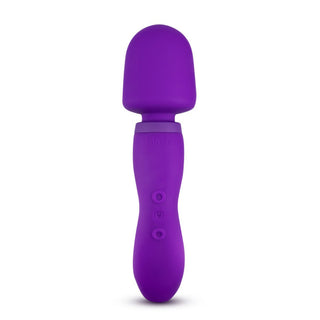 Wellness Dual Sense Rechargeable Silicone Dual Ended G-Spot & Wand Vibrator Purple - Horny Stoner