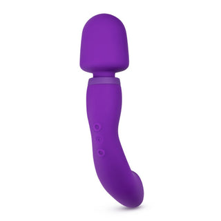 Wellness Dual Sense Rechargeable Silicone Dual Ended G-Spot & Wand Vibrator Purple - Horny Stoner