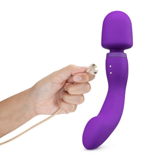Wellness Dual Sense Rechargeable Silicone Dual Ended G-Spot & Wand Vibrator Purple - Horny Stoner