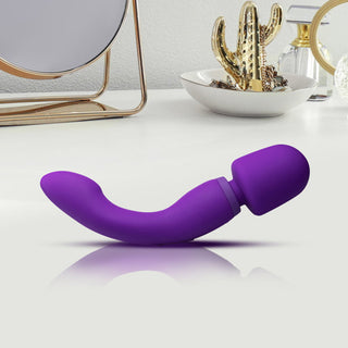 Wellness Dual Sense Rechargeable Silicone Dual Ended G-Spot & Wand Vibrator Purple - Horny Stoner