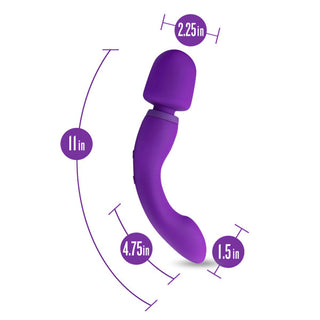 Wellness Dual Sense Rechargeable Silicone Dual Ended G-Spot & Wand Vibrator Purple - Horny Stoner