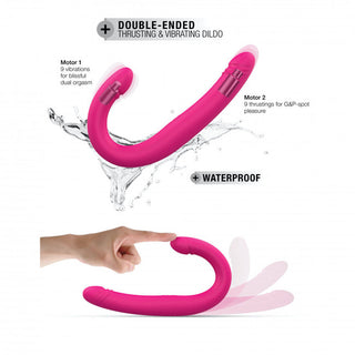 Dorcel Orgasmic Double Do Rechargeable Thrusting & Vibrating Double Dildo Pink - Horny Stoner