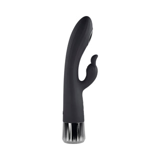 Evolved Heat Up & Chill Rechargeable Heating/Cooling Silicone Rabbit Vibrator Black - Horny Stoner