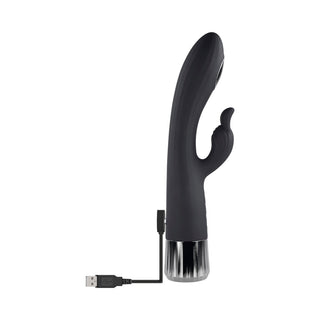 Evolved Heat Up & Chill Rechargeable Heating/Cooling Silicone Rabbit Vibrator Black - Horny Stoner
