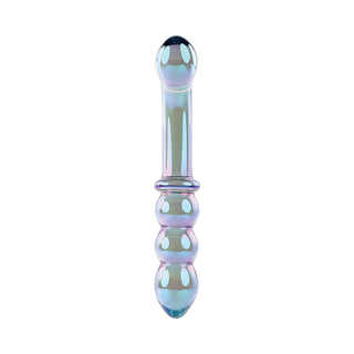 Gender X Lustrous Galaxy Wand 7.3 in. Dual-Ended Glass Dildo Multi-Color - Horny Stoner