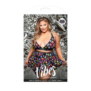 Fantasy Lingerie Vibes Why U Trippin' Skater Skirt - Horny Stoner