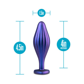 Anal Adventures Matrix Silicone Wavy Bling Plug Sapphire - Horny Stoner