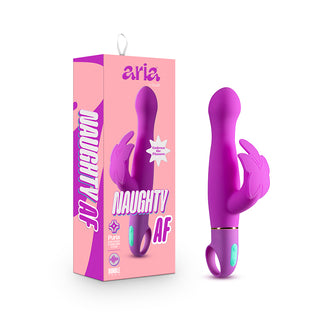 Aria Naughty AF Dual Stim Vibrator Plum