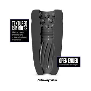 Blush M Elite Platinum Gript Silicone Stroker Black - Horny Stoner