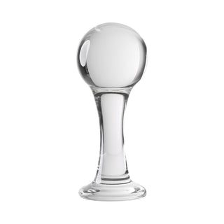 Gender X The Baller Round Glass Anal Plug Clear - Horny Stoner