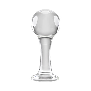 Gender X The Baller Round Glass Anal Plug Clear - Horny Stoner