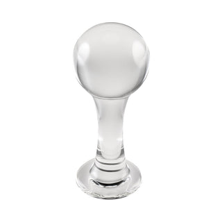 Gender X The Baller Round Glass Anal Plug Clear - Horny Stoner