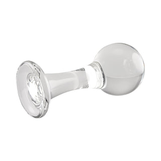 Gender X The Baller Round Glass Anal Plug Clear - Horny Stoner