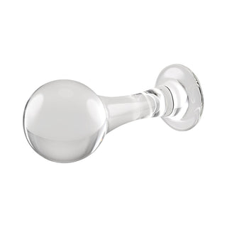 Gender X The Baller Round Glass Anal Plug Clear - Horny Stoner
