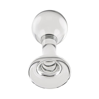Gender X The Baller Round Glass Anal Plug Clear - Horny Stoner