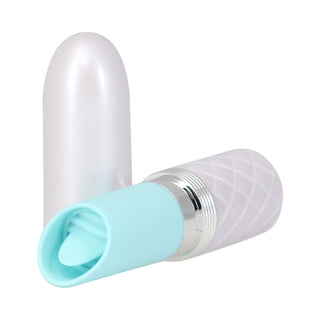 Pillow Talk Lusty Silicone Flickering Lipstick Vibrator with Swarovski Crystal Teal - Horny Stoner