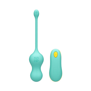 ROMP Cello Rechargeable Remote-Controlled Silicone G-Spot Egg Vibrator Light Teal - Horny Stoner