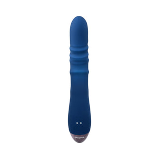 Evolved The Ringer Rechargeable Thrusting Silicone Rabbit Vibrator Blue - Horny Stoner