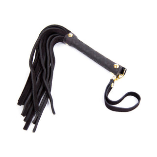 Ple'sur 11 in. Mini Leather Flogger Black - Horny Stoner