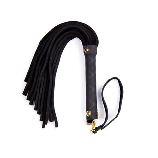 Ple'sur 11 in. Mini Leather Flogger Black - Horny Stoner