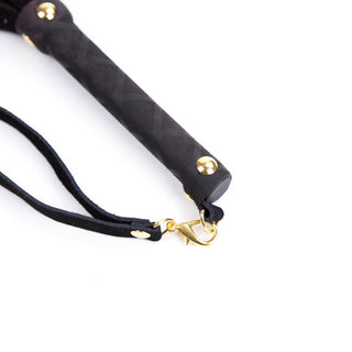 Ple'sur 11 in. Mini Leather Flogger Black - Horny Stoner