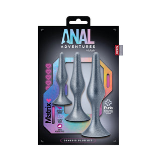 Anal Adventures Matrix Genesis Plug Kit Stellar Silver - Horny Stoner