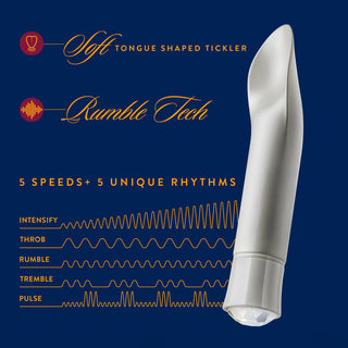 Blush Oh My Gem Bold Rechargeable Warming Silicone Scooped Tongue Vibrator Diamond - Horny Stoner