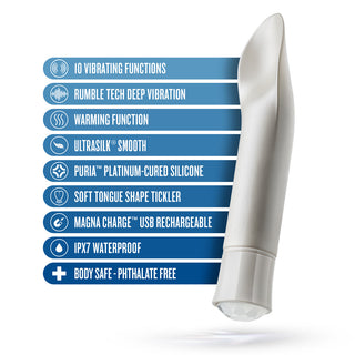 Blush Oh My Gem Bold Rechargeable Warming Silicone Scooped Tongue Vibrator Diamond - Horny Stoner