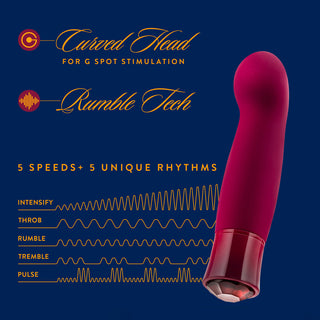 Oh My Gem Classy Rechargeable Warming Silicone G-Spot Vibrator Garnet - Horny Stoner