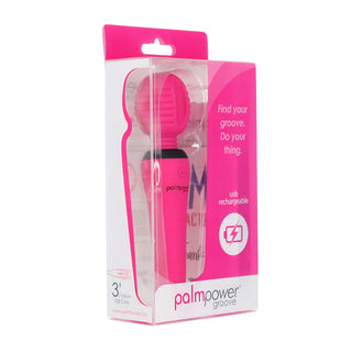 PalmPower Groove Rechargeable Silicone Mini Wand Massager Fuchsia - Horny Stoner