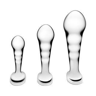 b-Vibe Stainless Steel P-Spot Plug Training Set - Horny Stoner
