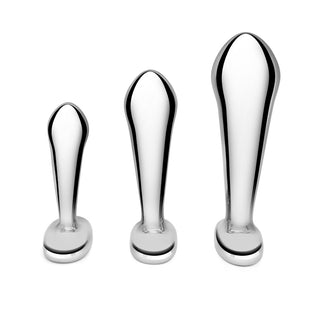b-Vibe Stainless Steel P-Spot Plug Training Set - Horny Stoner