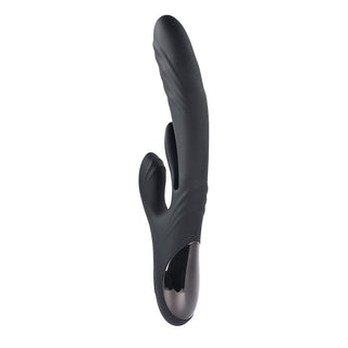 Playboy Rapid Rabbit Rechargeable Silicone Dual Stimulation Vibrator Black - Horny Stoner