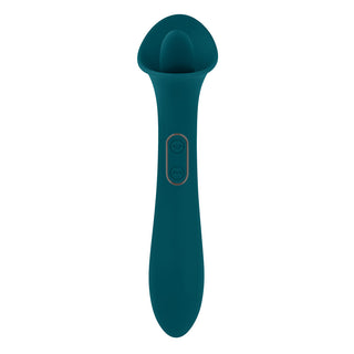 Playboy True Indulgence Rechargeable Dual Ended Silicone Flicking Vibrator Deep Teal - Horny Stoner