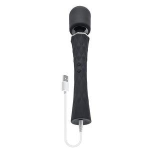 Playboy Royal Rechargeable Silicone Wand Vibrator Black - Horny Stoner