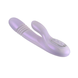 Playboy Bumping Bunny Rechargeable Thrusting Warming Silicone Dual Stimulation Vibrator Opal - Horny Stoner