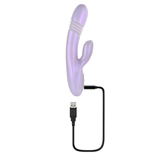 Playboy Bumping Bunny Rechargeable Thrusting Warming Silicone Dual Stimulation Vibrator Opal - Horny Stoner