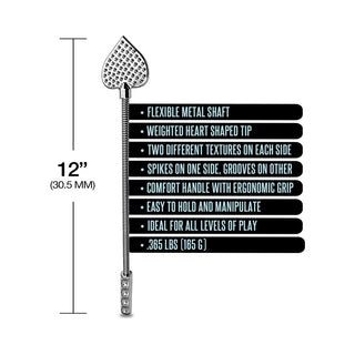 Nixie Metal Riding Crop Flaming Heart - Horny Stoner