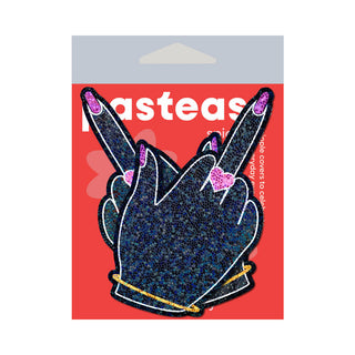 Pastease Glitter Fuck You Middle Finger Pasties - Horny Stoner