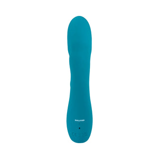 Evolved Fierce Flicker Rechargeable Dual Stim Vibe Silicone Teal - Horny Stoner