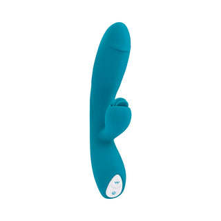 Evolved Fierce Flicker Rechargeable Dual Stim Vibe Silicone Teal - Horny Stoner