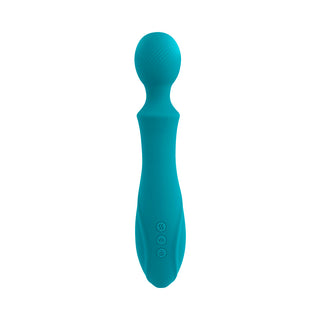 Evolved Wanderful Sucker Rechargeable Wand with Suction Silicone Teal - Horny Stoner